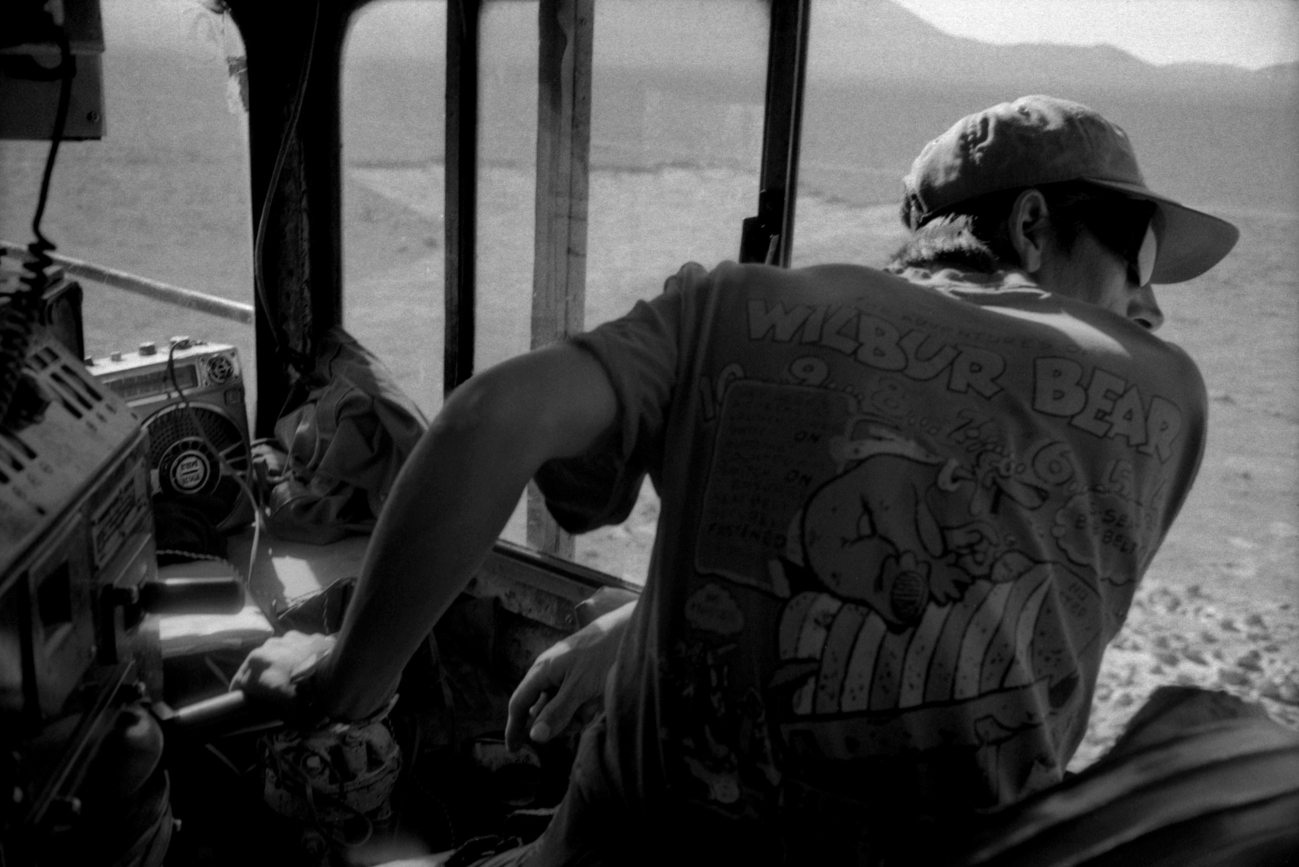 Un train de marchandise dans le désert d'Atacama au Chili en 1998