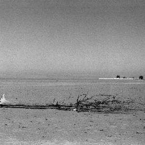 Un train de marchandise dans le désert d'Atacama au Chili en 1998
