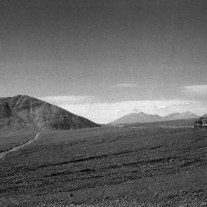 Un train de marchandises dans le désert d'Atacama au Chili, en 1998