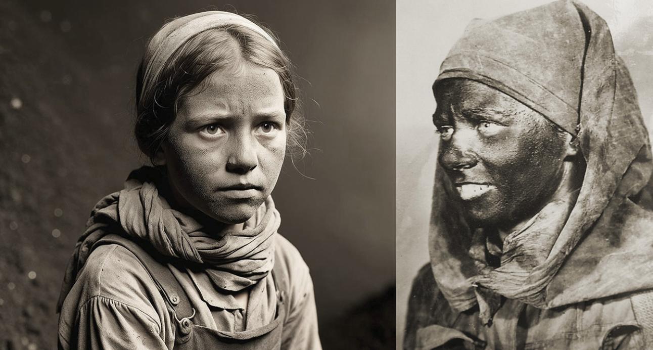 Portrait d'enfant travaillant dans les mines a saint eloy les mines