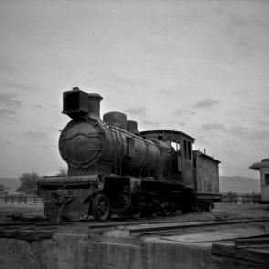 Un train de marchandises dans le désert d'Atacama au Chili, en 1998